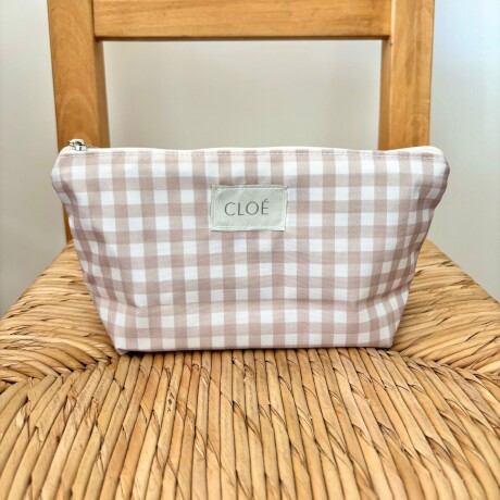 Necessaire Classic M Vichy Beige
