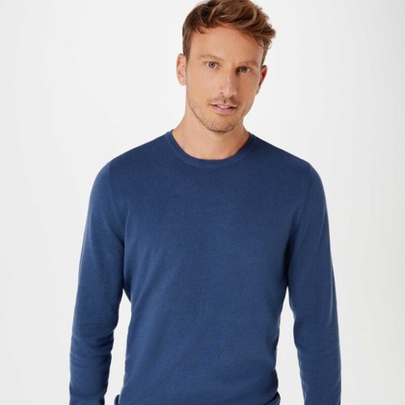BLUSAO MASCULINO ADULTO (SWEATER) AZUL MEDIO