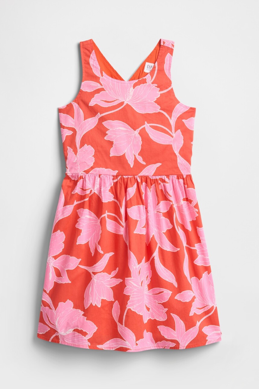 Vestido Espalda Cruzada Niña Pink Floral