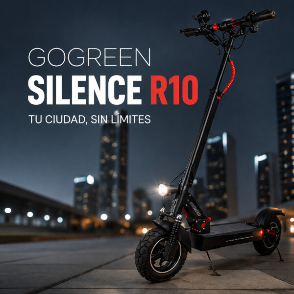 Monopatin Electrico Scooter Pro Gogreen Silence R10 30Km/h Variante Color Negro