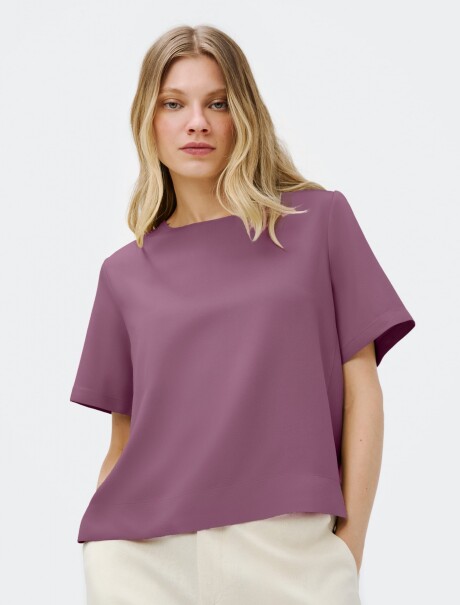 BLUSA CREPÉ MANGA CORTA VIOLETA