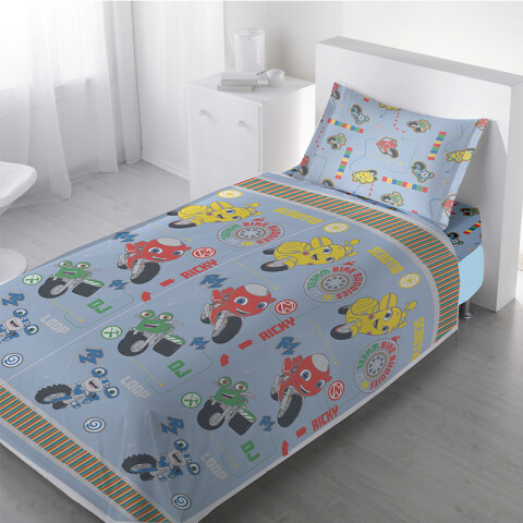Juego Sábanas Infantiles Ricky Zoom 1 Plaza 100% Microfibra U