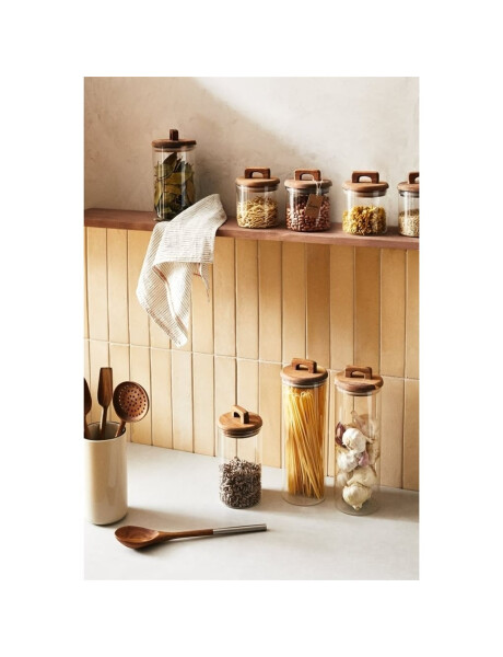 RECIPIENTE BORO 1.2L TAPA MADERA ACACIA D10XH23.5CM RECIPIENTE BORO 1.2L TAPA MADERA ACACIA D10XH23.5CM