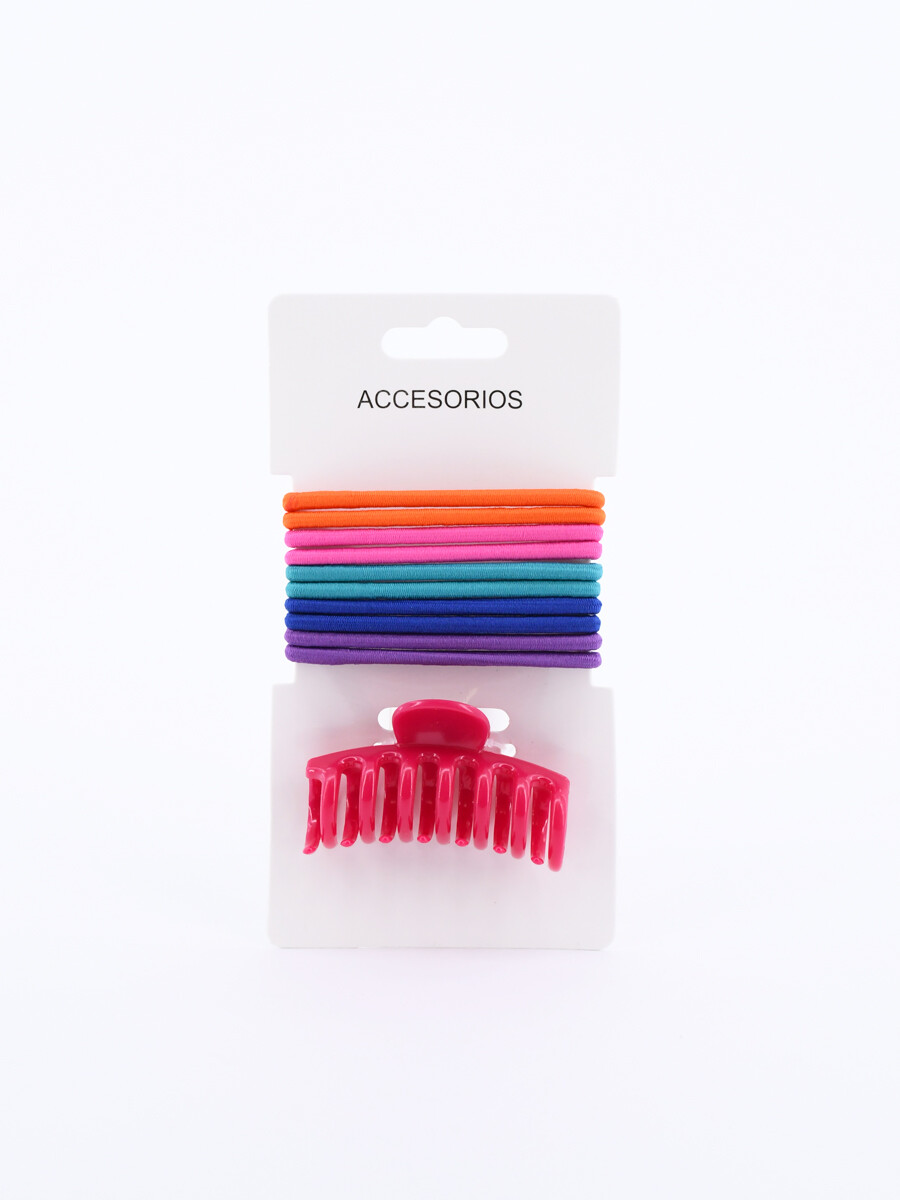 PINZA Y COLEROS PACK X 11 - MULTICOLOR 