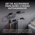 Juego De Accesorio P/ Baño Ducha Set 4 Piezas Autoadhesivo Color Variante Negro