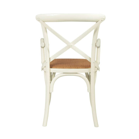Silla de Abedul cruceta con apoyabrazos Blanco
