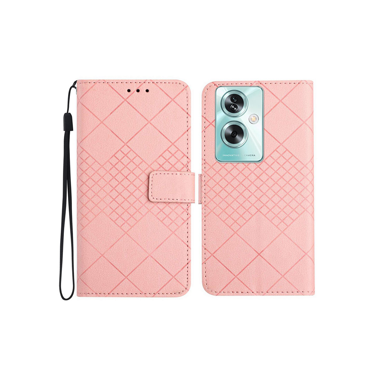 Flip cover para Oppo Reno11 F 5G diseño rombos color rosa 