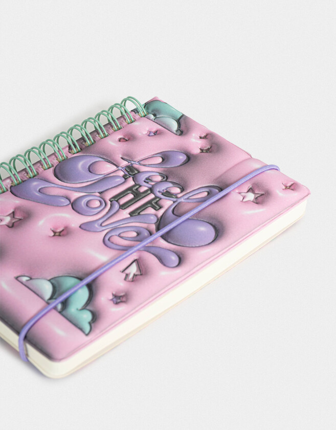 Anotadores Cuadernos y Memos Estampados Cuaderno A6 Con Tapa De Pvc Con Relieve - Combinacion Multicolor