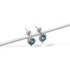 Caravanas Oval-Plata 925-Piedra Aguamarina y zirconia-CA3300 Conpiedra