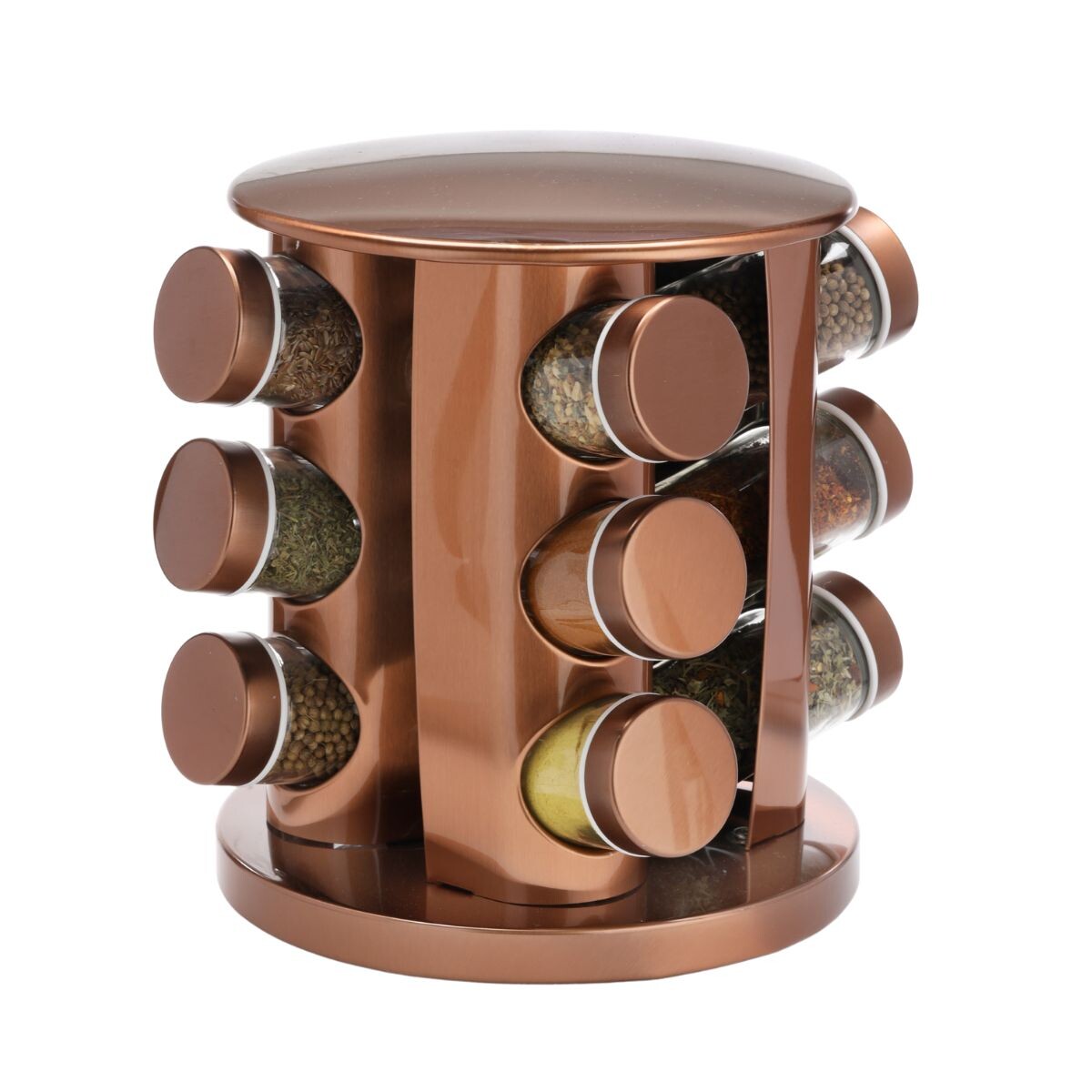 Especiero Para Condimentos Cocina Giratorio 12 Frascos Organizador Acero Imback 