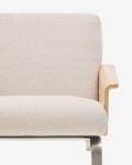 Butaca Amsen beige de contrachapado de roble y patas de acero inoxidable cepillado Butaca Amsen beige de contrachapado de roble y patas de acero inoxidable cepillado