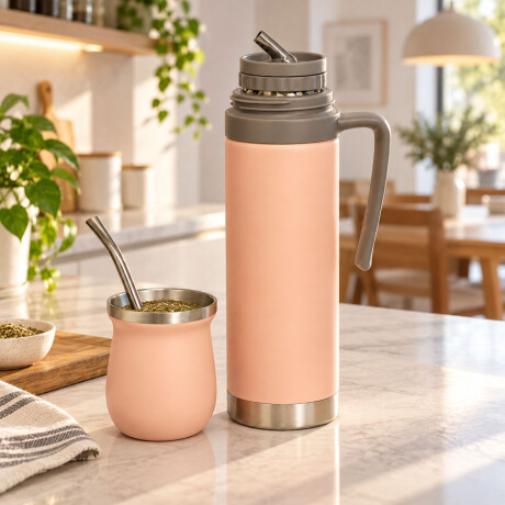 Set Termo 750Ml Manija Fija + Mate 160Ml Ac Inox Comet Rosa