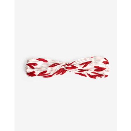 Vincha Plisada Corazones Estampado Geometrico