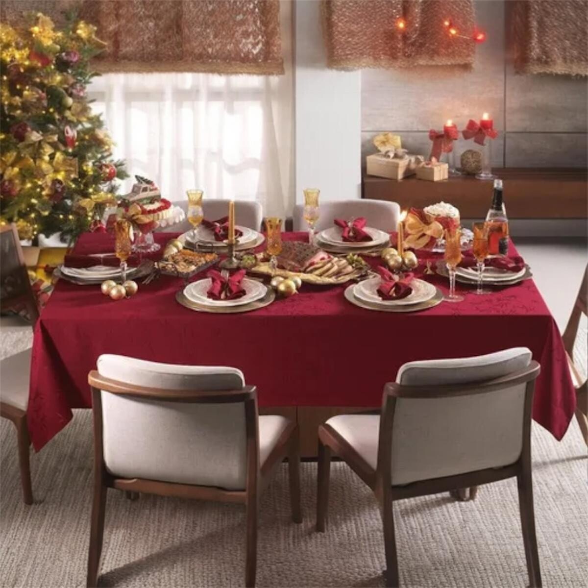 Mantel Karsten Verissimo 160x220 CM - Rojo 