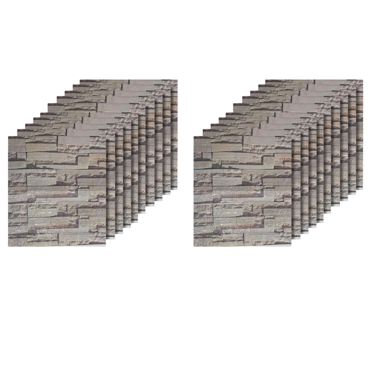 20 Placas Revestimiento Pared Autoadhesiva 70x77cm Promo X20 - Piedra Clara 