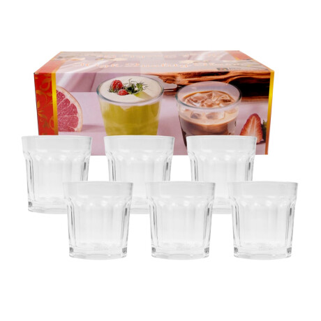 Set de 6 vasos de vidrio para whisky 300ml Set de 6 vasos de vidrio para whisky 300ml