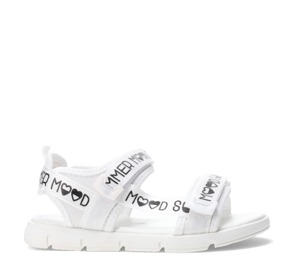 Sandalia AMARO con tiras estampadas White