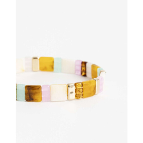 Pulsera Elástica Beads Resina Combinacion Multicolor