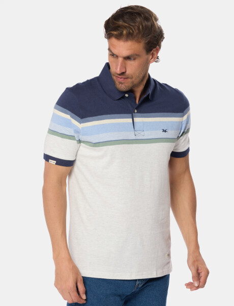 REMERA POLO RAYADA Gris