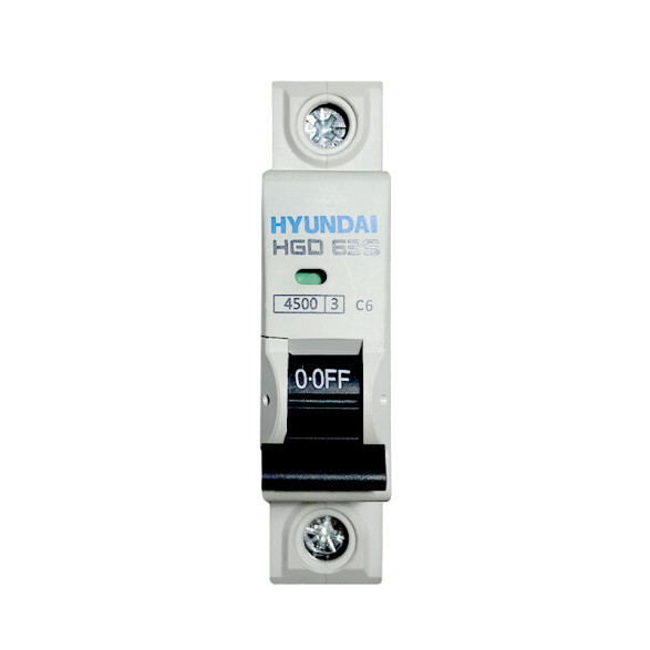 Llave térmica HGD63S din 1P 6A 4,5kA HY1106S