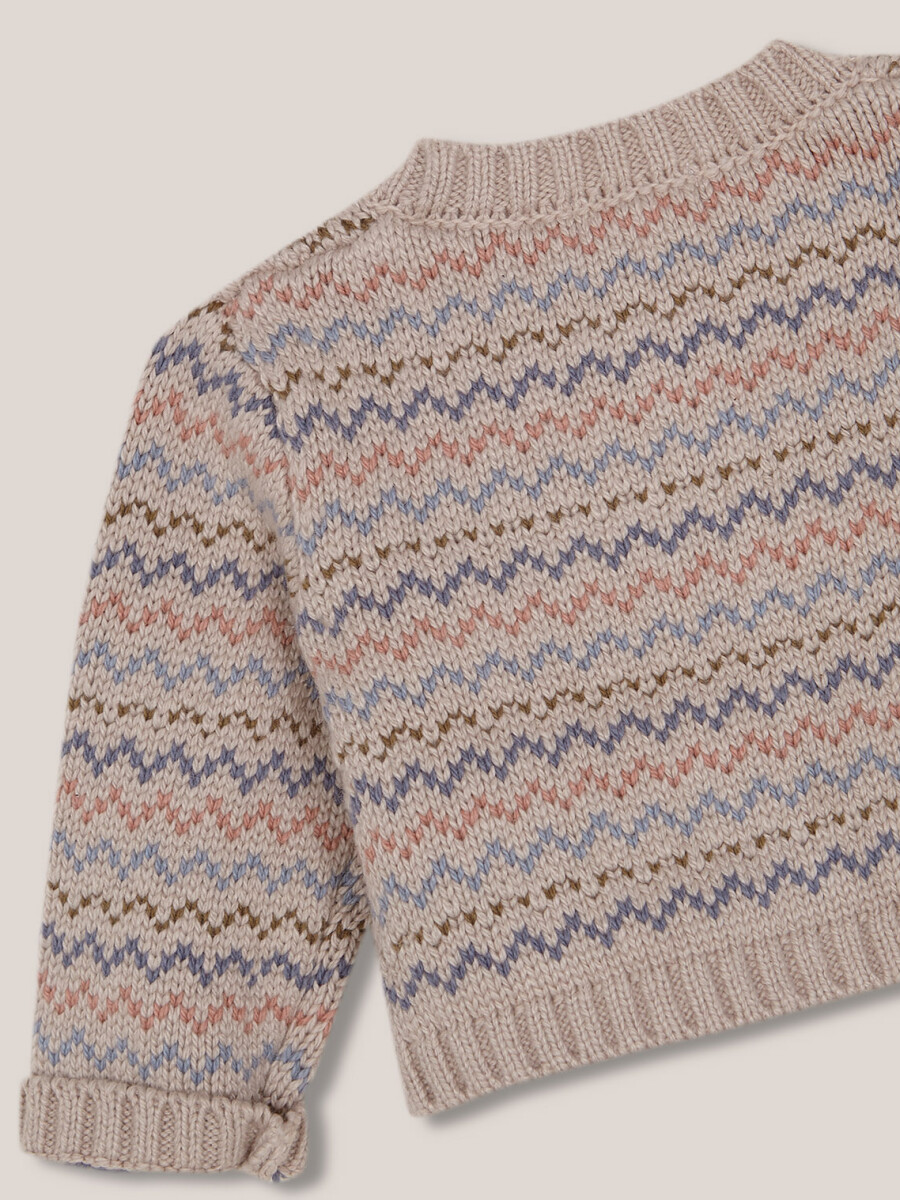 Chaqueta Intarsia Piedra Melange