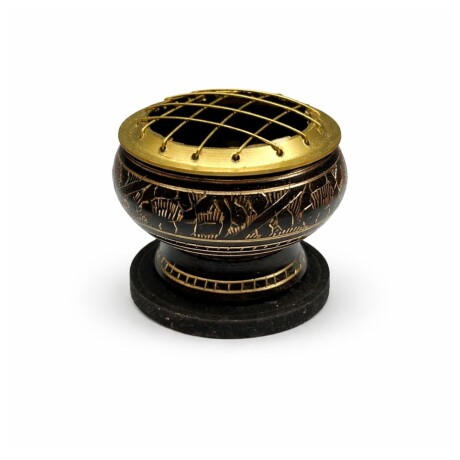 PORTAINCIENSO DE BRONCE TAPA REJILLA Portaincienso De Bronce Tapa Rejilla