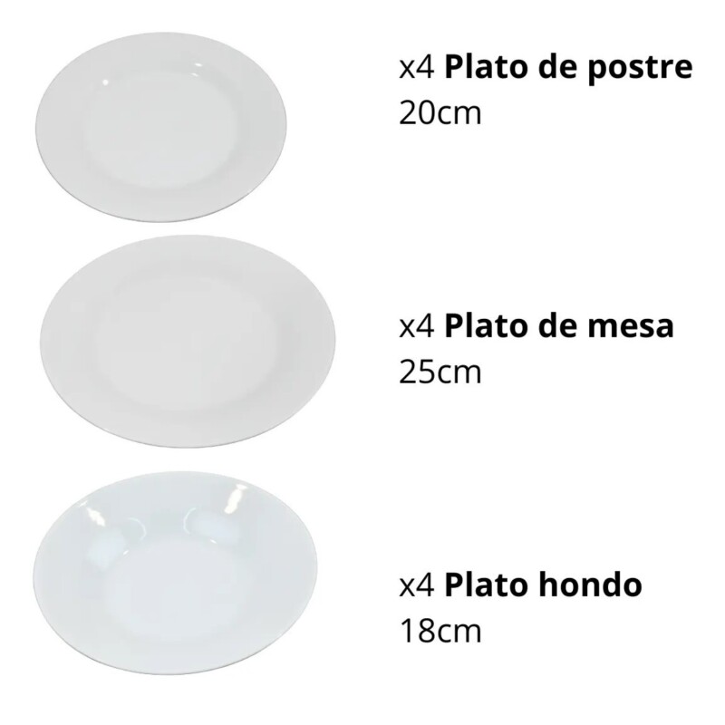 Juego De Vajilla Selecta en Cerámica 12 pzas Blanca Juego De Vajilla Selecta en Cerámica 12 pzas Blanca