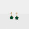 Aros Colgantes Cortos Esmaltado Aros Colgantes Flor Lucky - Dorado