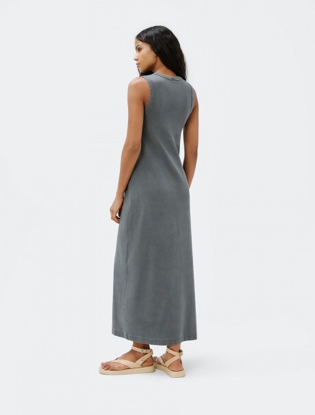 VESTIDO LARGO SIN MANGAS NEGRO