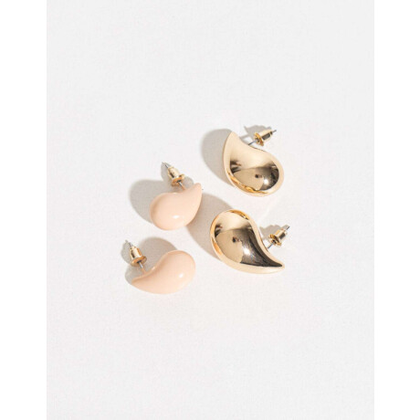 Set De Aros Gota Chunky Combinacion Bicolor