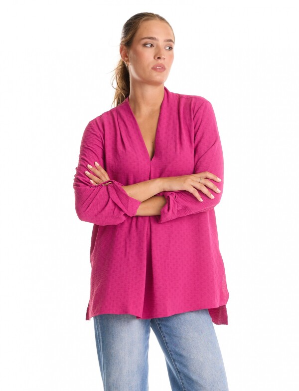 Blusa Escote V FUCSIA
