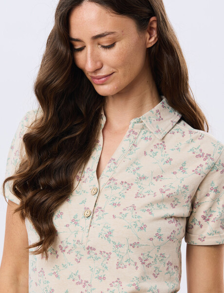 CAMISA ESTAMPADA DE ALGODÓN Beige
