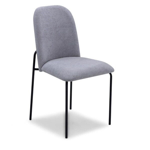 SILLA PATA DE HIERRO LACA NEGRA - TELA GRIS C/BRILLO SILLA PATA DE HIERRO LACA NEGRA - TELA GRIS C/BRILLO