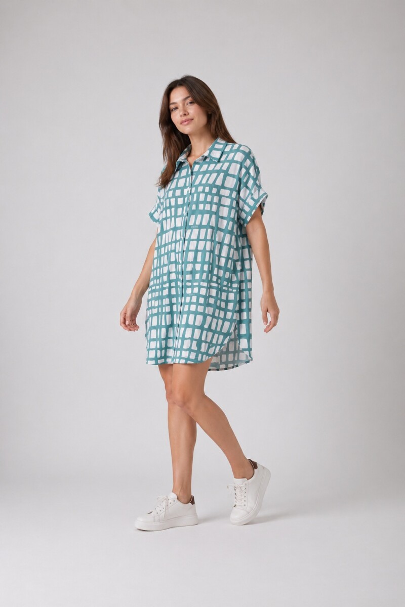 Vestido Camisero Pupa Estampa Verde