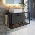 MUEBLE DE BAÑO SUSPENDIDO 80 CM S/BACHA - GRAFITO/NEGRO MUEBLE DE BAÑO SUSPENDIDO 80 CM S/BACHA - GRAFITO/NEGRO