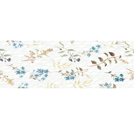 Ceramica Decorada Flores 33X57Cm Pared GAMAS DE BLANCO
