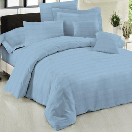 Juego De Sábanas 1 Plaza QUEEN Cotton Flor CELESTE