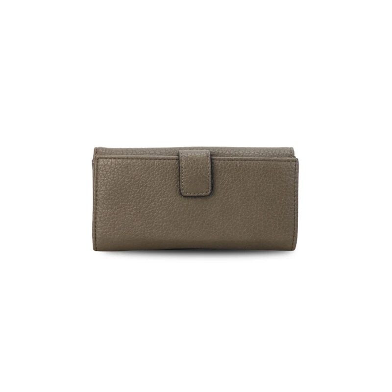 Billetera de Dama en Eco Cuero con Broche Metalico Aceituna