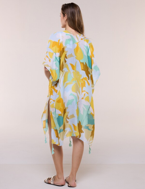 Kimono Flores MULTI/VERDE AGUA