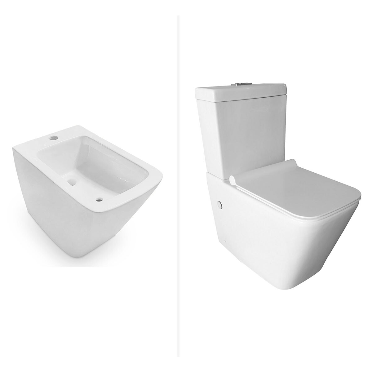 Juego De Inodoro Con Tapa, Mochila Y Bidet Balkhask Aqualia 