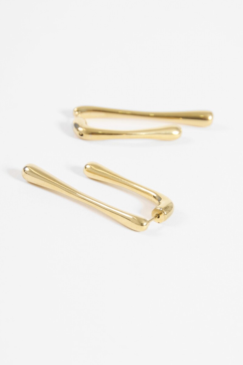 Caravanas acero doble gota dorado