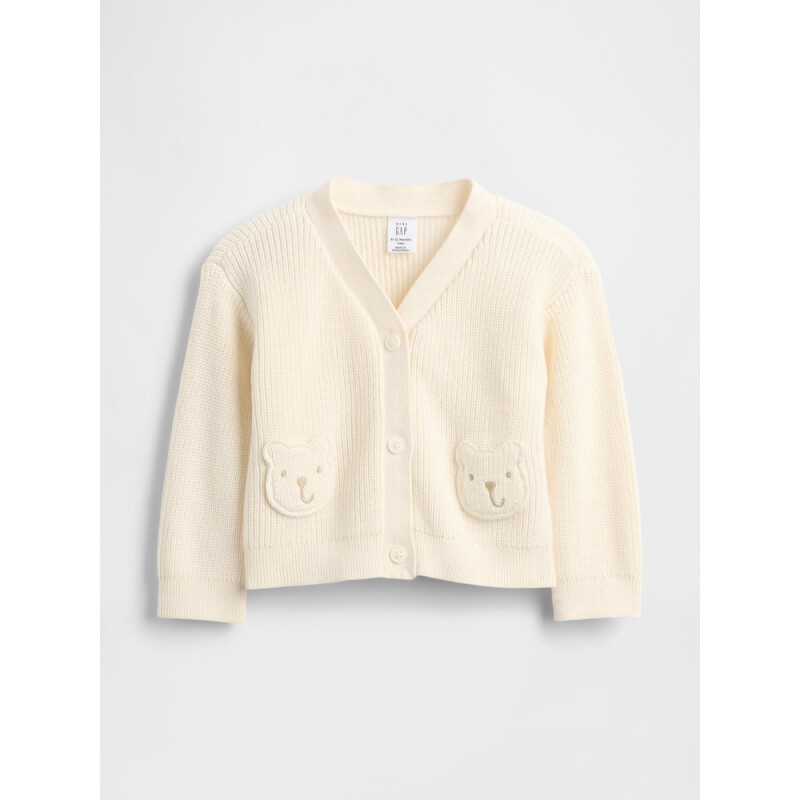 BRANNAN BEAR CARDI IVORY FROST