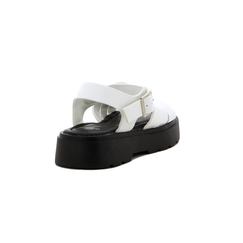 Angus Sandalia Niña Tres Tiras C/ Pulsera Y Hebilla Blanco