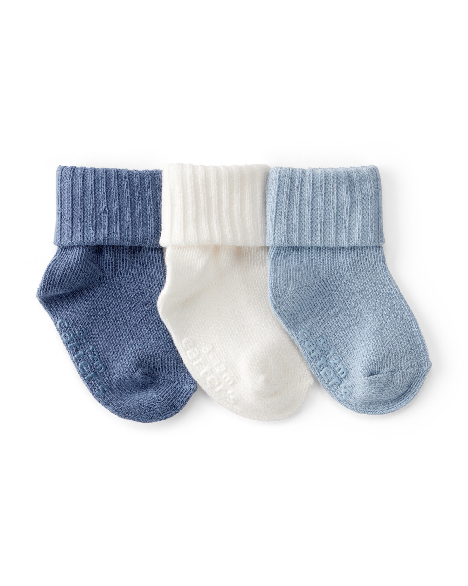 Pack tres pares de medias de algodón, con puños Pack tres pares de medias de algodón, con puños