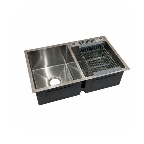 Pileta de cocina DREAM doble 82x45x21cm c/guarda objetos Pileta De Cocina Dream Doble 82x45x21cm C/guarda Objetos