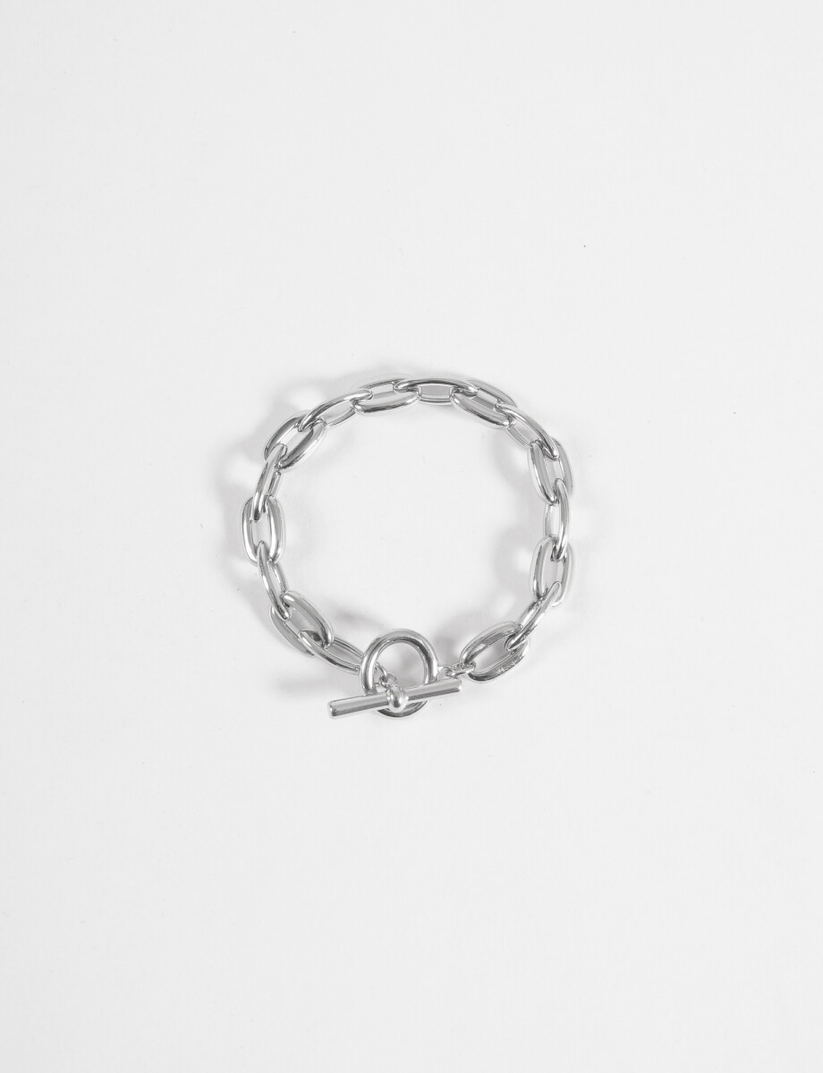 Pulsera cadena acero - plateado 
