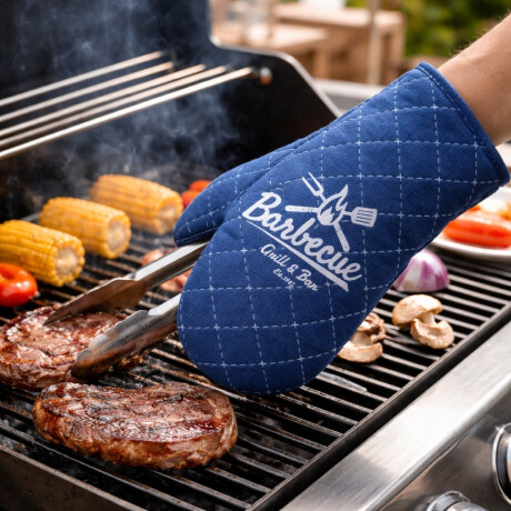 Guante Manopla para Cocina Barbacue Azul
