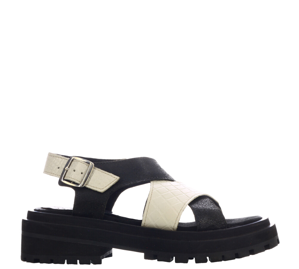 Sandalia MUNSON de cuero Black/White