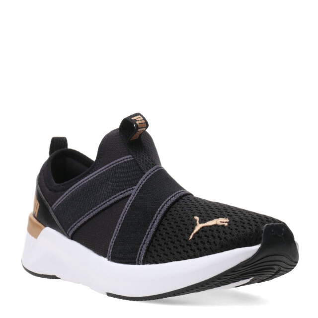 Championes de Mujer Puma Softride Harli Slip On Negro - Dorado - Blanco