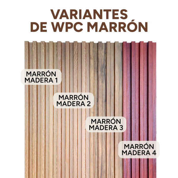 Pack x10 Wpc Simil Madera Wall Panel Lambrin 2.90x16.7 Color Marrón Madera 4